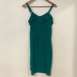 LAmade silk green adjustable strap elastic waist dress